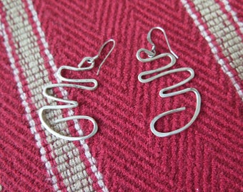 Sterling Silver Free Form Earrings Pierced