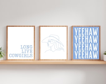 Minimalist Cowgirl Art Print: Western Home Decor