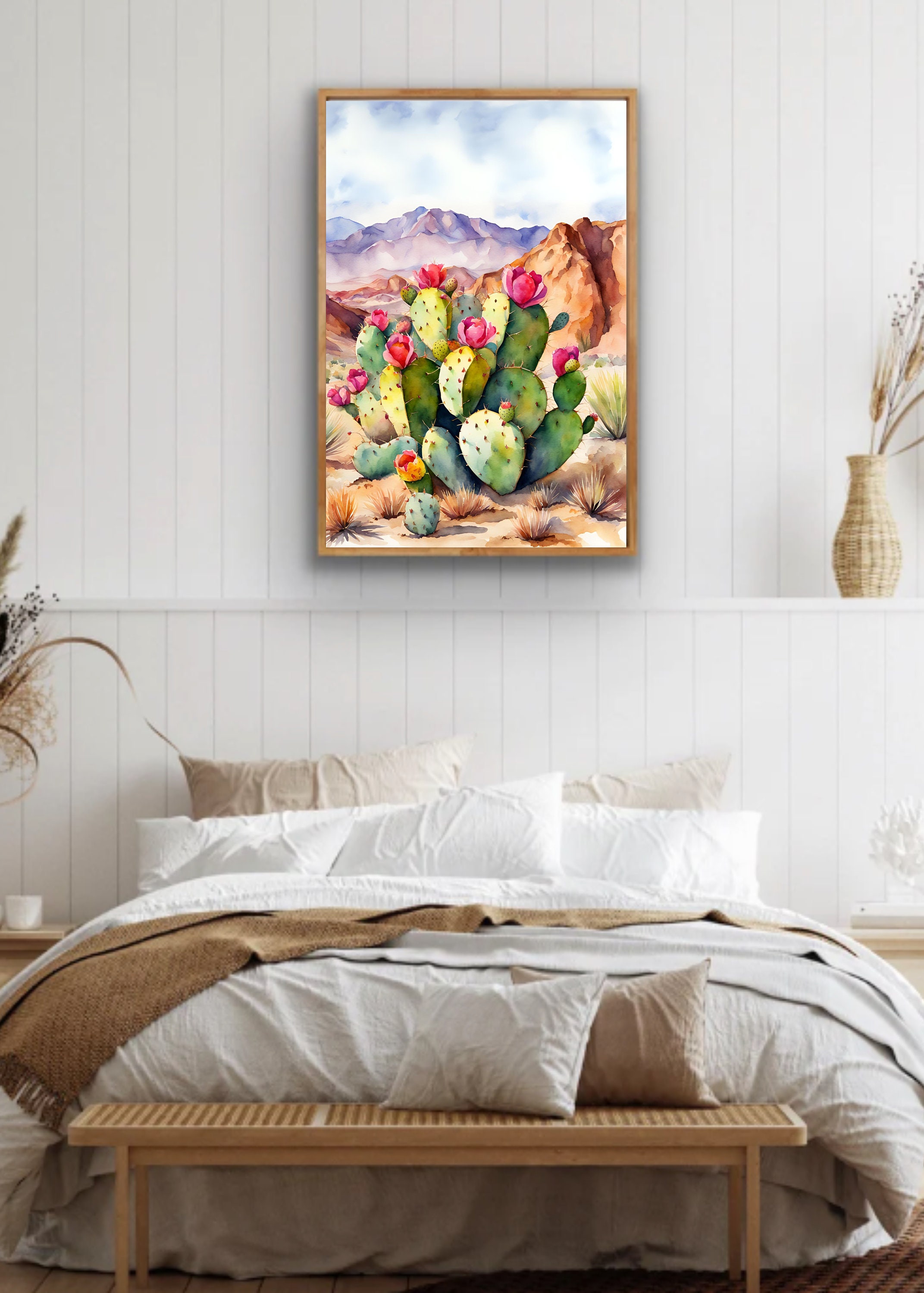 Prickly Pear Wall Art - Watercolor Cactus - Desert Print - Western ...