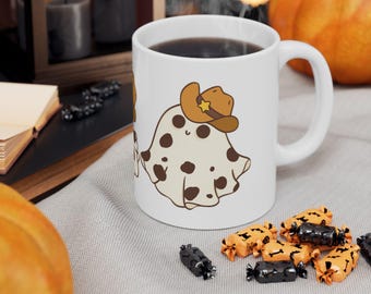 Cowboy Ghost Halloween Mug – Spooky Western Coffee Cup