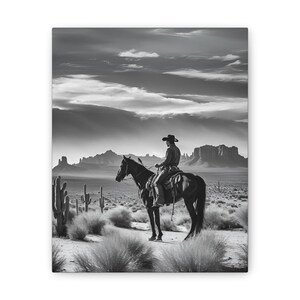 Cowboy Wall Art - Western Canvas Print for Home Decor - Rustic Wall Art for Living Room & Office