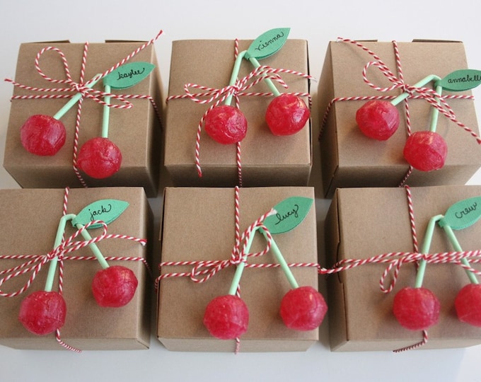 Cherry Lollipops Set of 6 Etsy