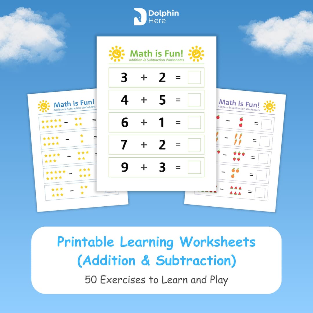 Printable Math Worksheets for Kids, Addition and Subtraction Printables ...