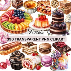 390 PNG SŁODYCZE clipart, Przezroczysty, Akwarela Ciasto, Makaroniki, Cukierki, Obramowanie, Ramka, Desery, Tiramisu, Babeczka, Ciasto, Lody, Ciasteczka