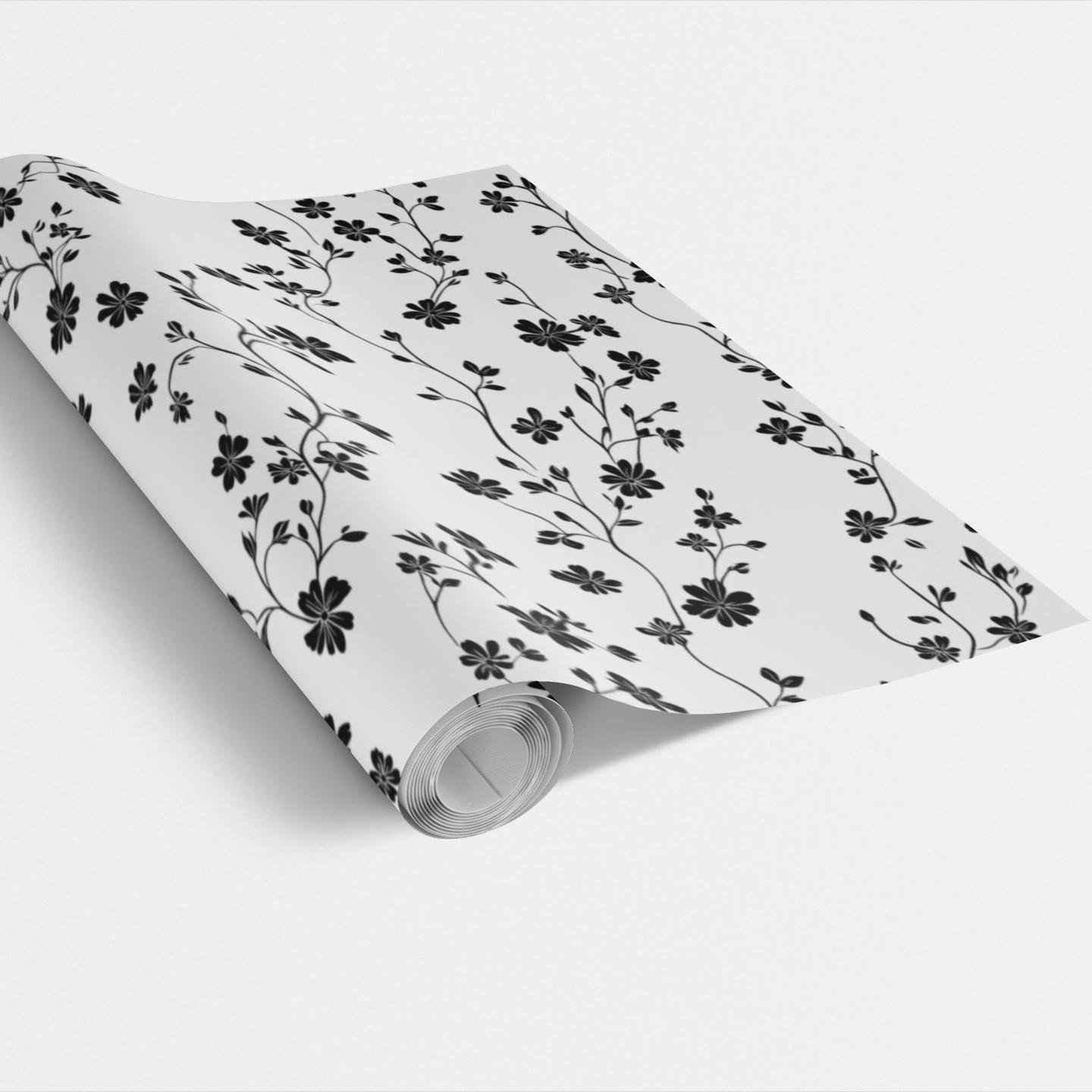 Minimalist Black and White Floral Seamless Pattern | Small Flowers ...