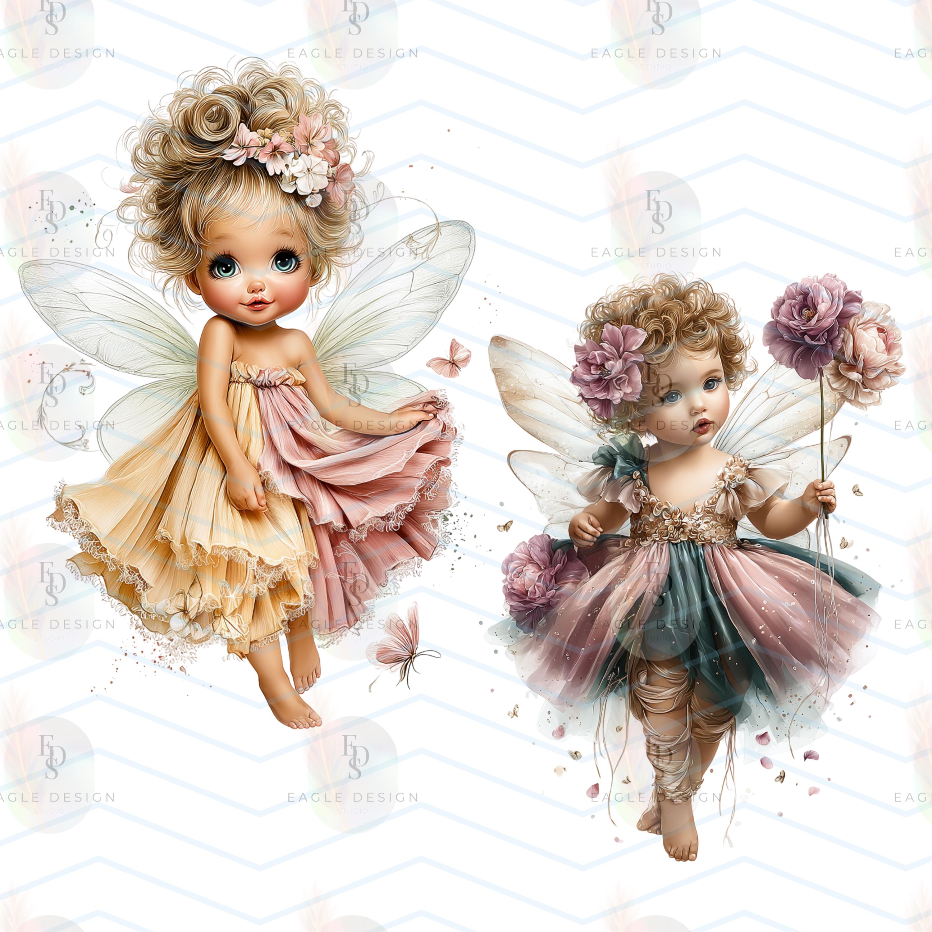 26 PNG Baby Girl Fairy Clipart Bundle PNG | Cute Angel Fairy Kids ...