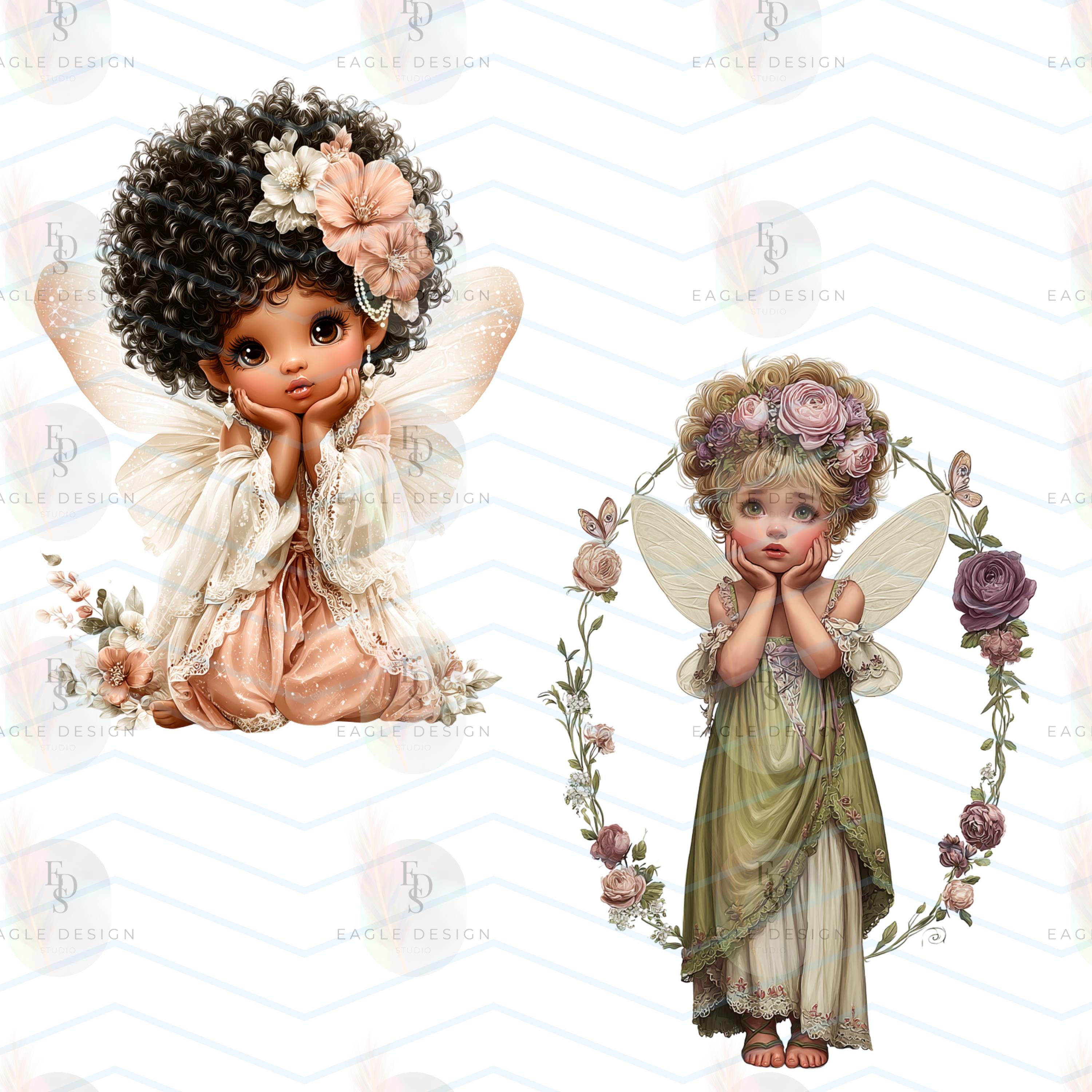 26 PNG Baby Girl Fairy Clipart Bundle PNG | Cute Angel Fairy Kids ...