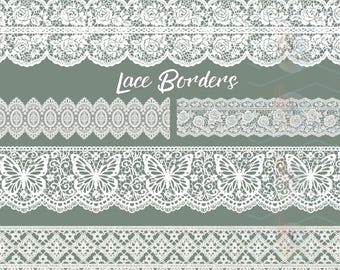 42 PNG White Lace Borders clipart, Transparent Vintage Old Lace Scrapbook Border, Scrapbook, Victorian Trim, Transparent Overlay, Victorian