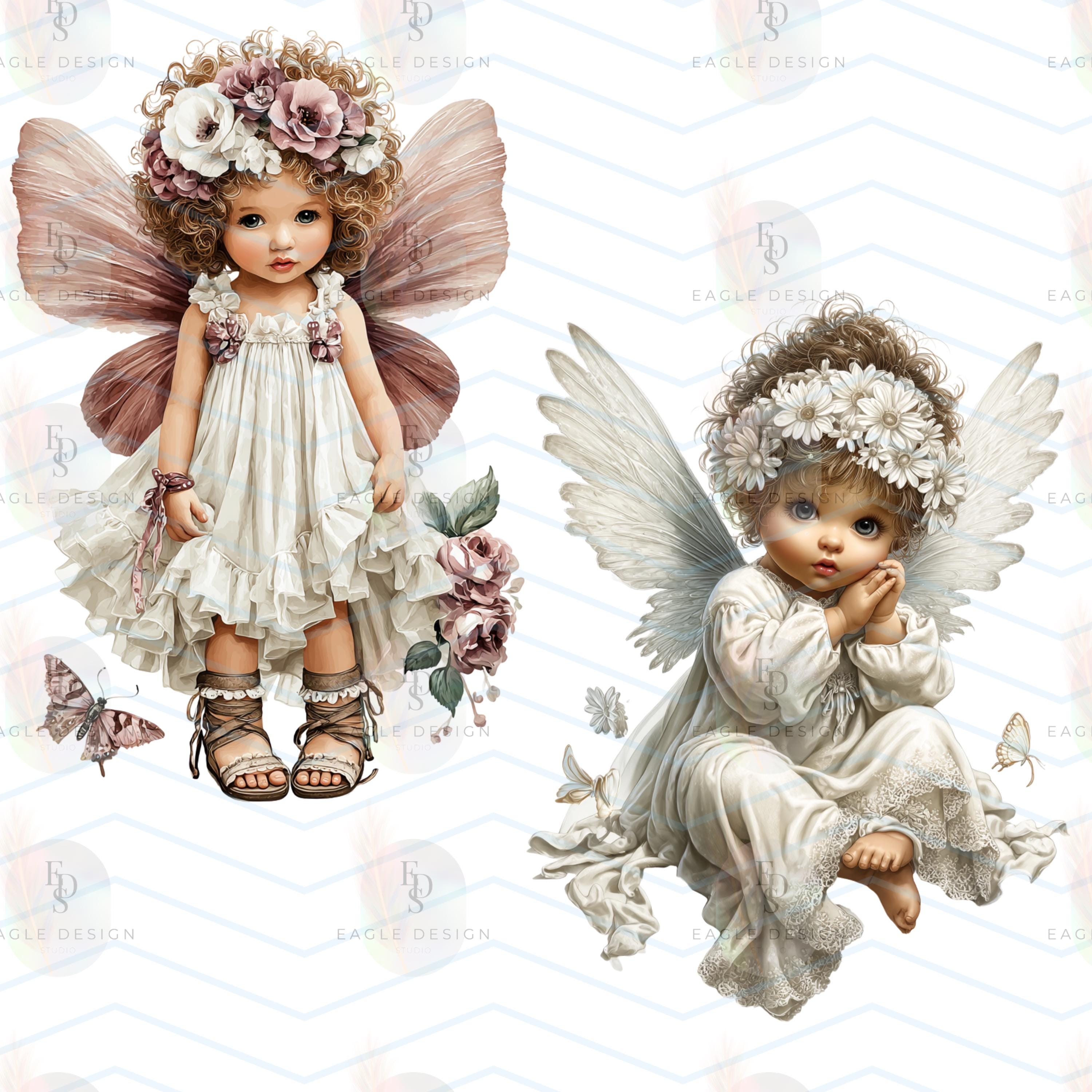 26 PNG Baby Girl Fairy Clipart Bundle PNG | Cute Angel Fairy Kids ...