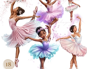 Ballerina Clipart Bundle: Pastel Tutus, Dance Graphics (PNG Digital Download)