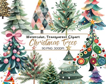90 PNG Christmas Tree Clipart Minimalist, Evergreen Trees, Christmas Decor, Cards, Invitations & Crafts, Enchanting Digital Christmas Art