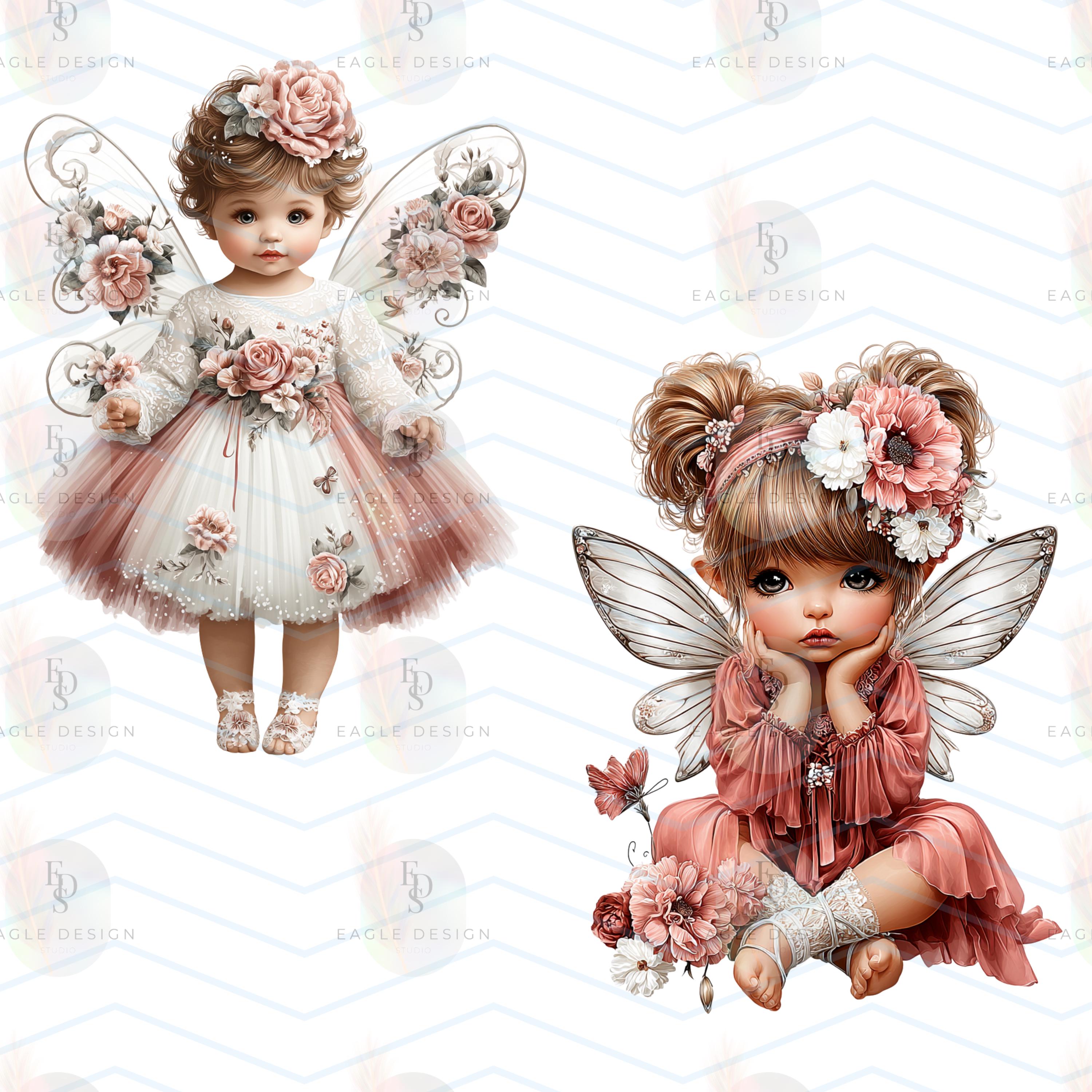 26 PNG Baby Girl Fairy Clipart Bundle PNG | Cute Angel Fairy Kids ...