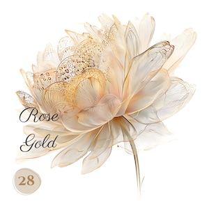 25 PNG-GOUD - Rose Gold abstracte BLOEMEN clip arts (300 dpi, commercieel gebruik, bundel, digitaal, aquarel, alcoholinkt) gouden omtrek