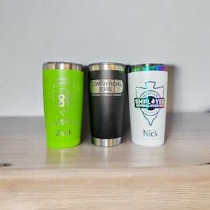 Personalized 20oz Tumbler, ADD YOUR LOGO, Powder Coated, Bulk Tumblers, Laser Engraved Cup, Wholesale Tumblers, Gift