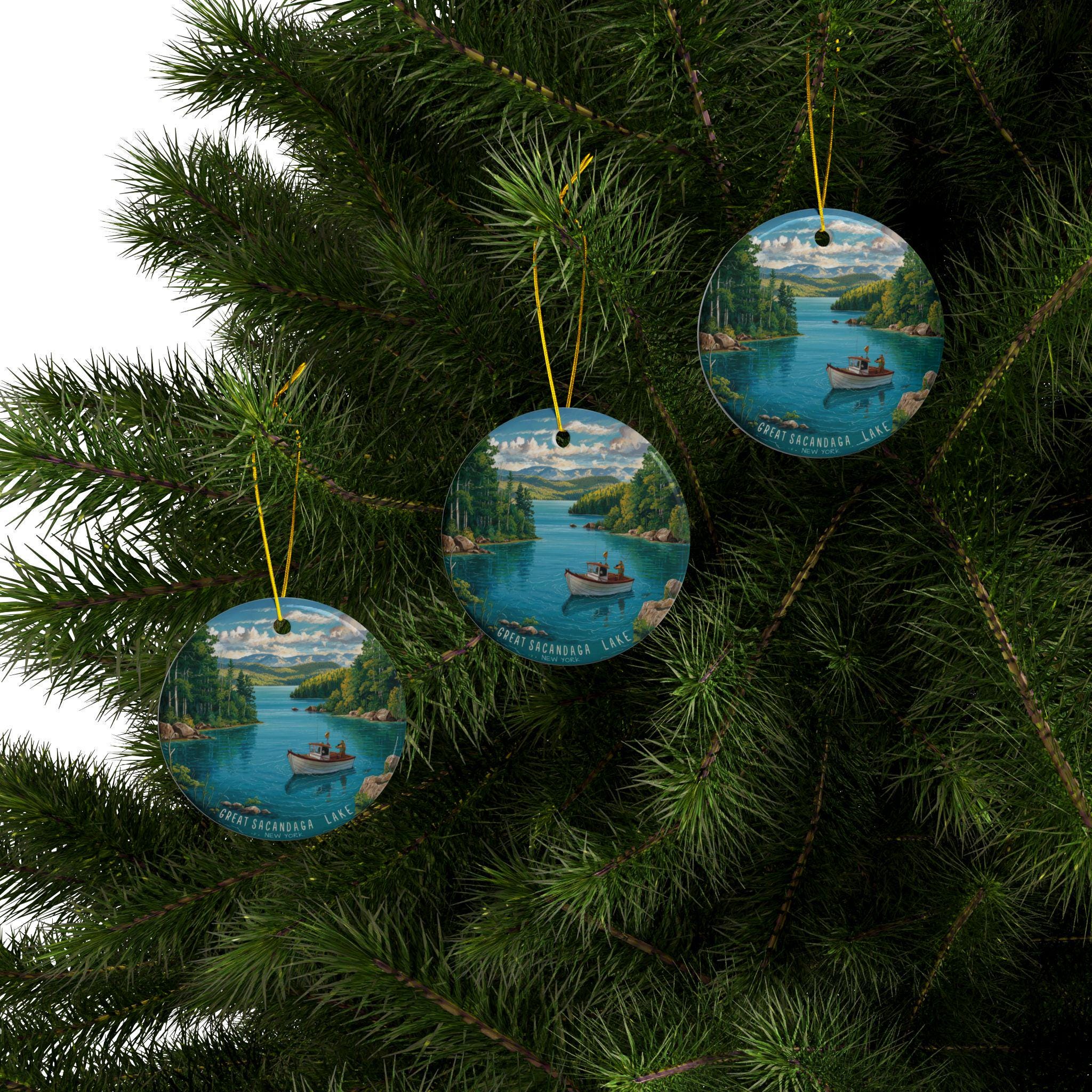 Great Sacandaga Lake New York Christmas Ornament, Christmas Lake Decor ...