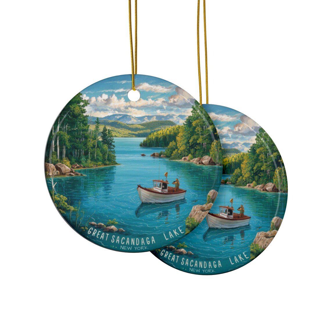 Great Sacandaga Lake New York Christmas Ornament, Christmas Lake Decor ...