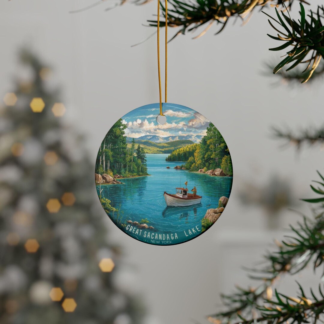 Great Sacandaga Lake New York Christmas Ornament, Christmas Lake Decor ...