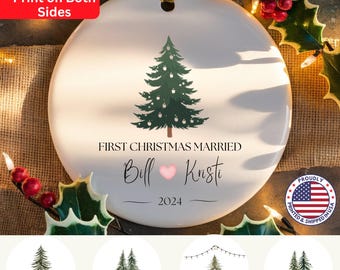 Personalized First Christmas Married Ornament Personalized Wedding Gift For Couple Custom Christmas Ornament Newlywed Gift For Couples