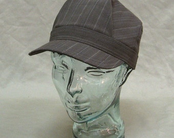 Dark Brown Pinstripe Scout Hat, adjustable, size S - M/L