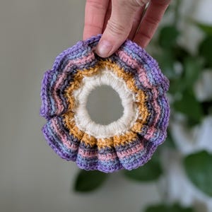 Colorful Crochet Scrunchie | Cute Scrunchie | Gift for Girls | Stocking Stuffer | Large Hair Scrunchie | Gift For Women | Gift for Teen