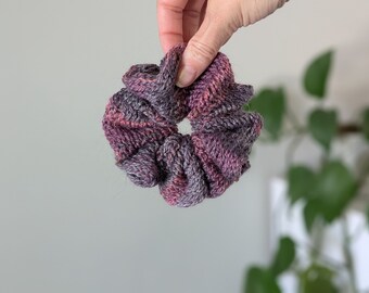 Purple Knit Scrunchie | Holiday Scrunchie | Gift for Her | Stocking Stuffer | Large Hair Scrunchie | Gift For Women | Gift for Teen