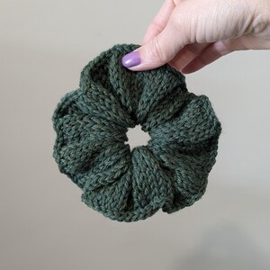 Oversized Green Knit Scrunchie | Back to School | Gift for Her | Stocking Stuffer | Large Hair Scrunchie | Gift For girl | Gift for Teen