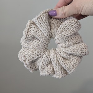 Oversized Cream Knit Scrunchie | Back to School | Gift for Her | Stocking Stuffer | Large Hair Scrunchie | Gift For girl | Gift for Teen