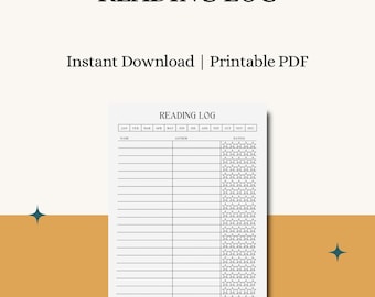 Minimalist Reading Log Printable | Book Tracker (Digital Download)