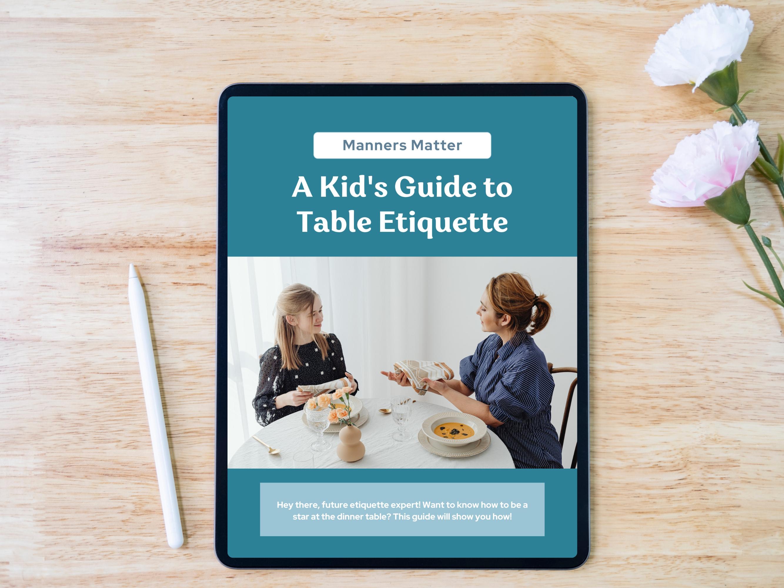 Table Manners for Kids PDF Printable Etiquette Guide and Learning ...