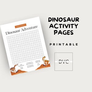 Dinosaur Activity Pages: Fun Learning Worksheets (PDF Printable)