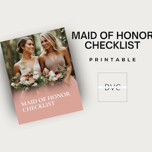 Maid of Honor Checklist Printable PDF | Minimalist Wedding Planning Guide | Bridal Party Duties | Bridesmaid and Bachelorette To-Do List |
