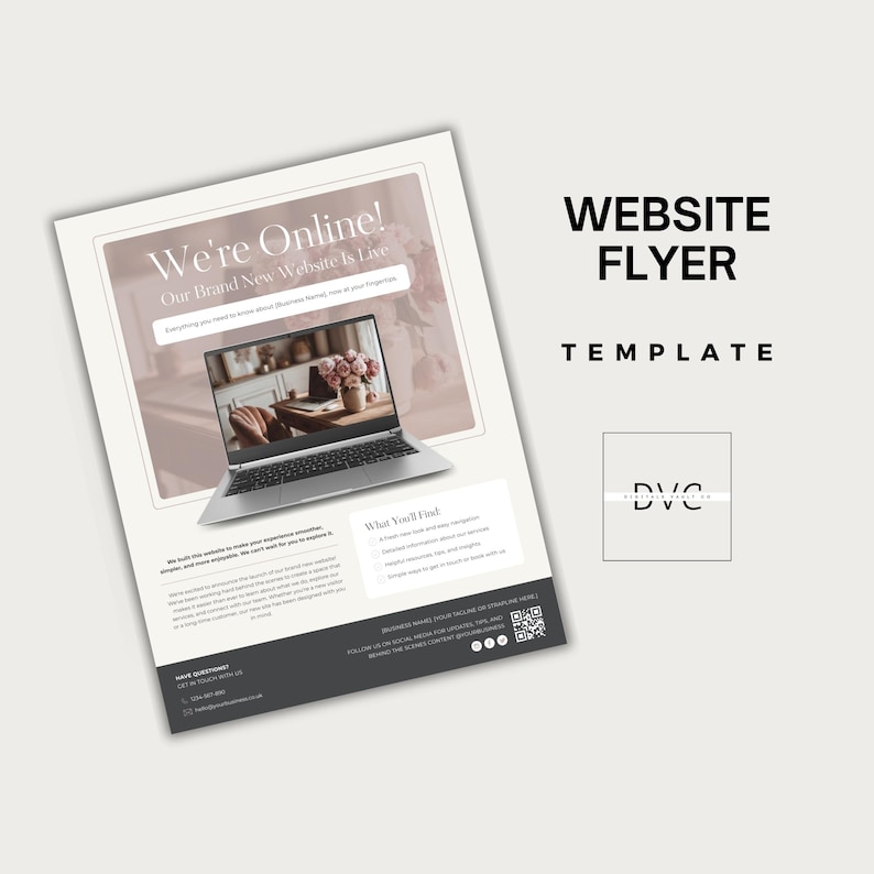 Website is Live Flyer Template Editable Business Launch Announcement ...