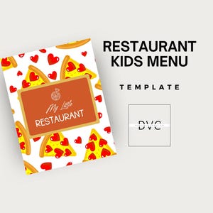 Plantilla de menú infantil para restaurante / Diseño de menú infantil personalizable / Imprimible y editable para cafeterías, restaurantes y restaurantes familiares /