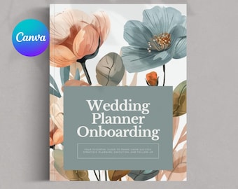 Wedding Planner Onboarding Template for New Clients Forms Streamline Booking Process and Client Experience Workflow Editable in Canva