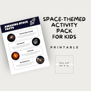 Space Activity Pack for Kids: Educational Puzzles & Coloring (PDF)