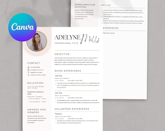 High School Student Resume Canva Template for First Job Applications Clean and Professional Teen CV Layout Editable Student Resume Design