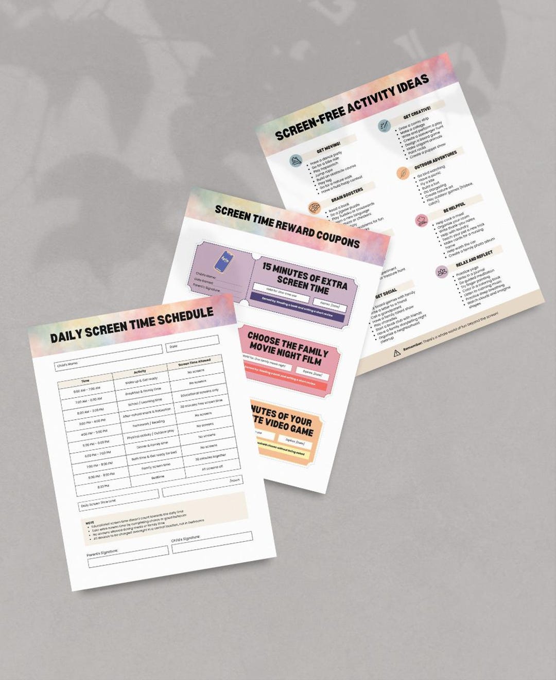 Screen-time Checklist PDF for Kids & Families | Daily Device Use ...