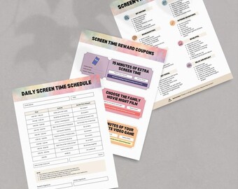 Screen-Time Checklist PDF for Kids & Families | Daily Device Use Tracker, Healthy Digital Habits Planner, Parental Control Routine Printable