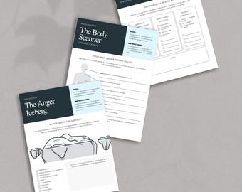 Teen Anger Management Worksheets Printable for Emotional Regulation, Coping Skills, Self Control Activities, Therapy Resource, Printable PDF