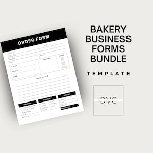 Bäckerei Business Forms Bundle Vorlagen | Anpassbare Konditorei Dokument | Cupcake bestellen | Bäckerei Bestellung | Rechnung & Preisliste |
