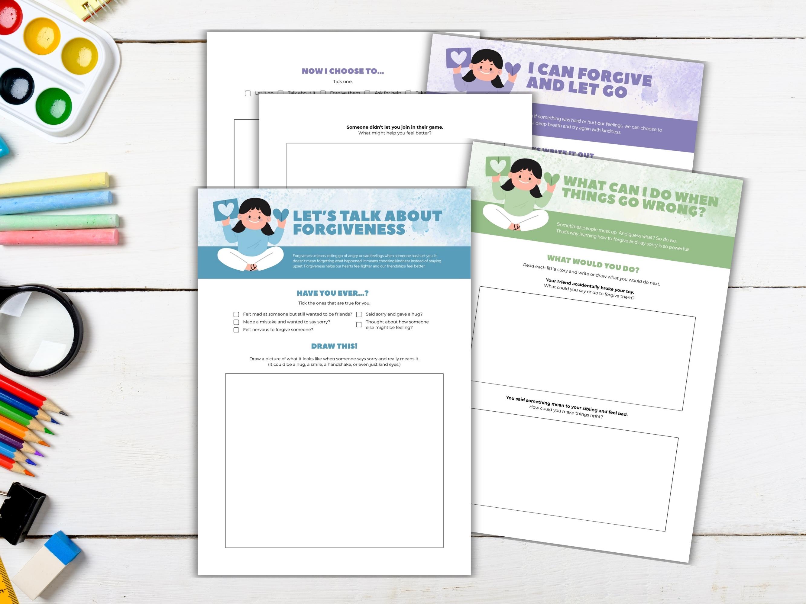 Activity Sheets for Kids PDF Printable Emotional Learning