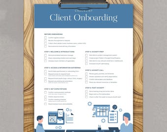 Checkliste für die Kundenaufnahme (zum Ausdrucken) | Neukundenaufnahmeformular, Workflow-Planer, Organisationstool für Dienstleister (PDF)
