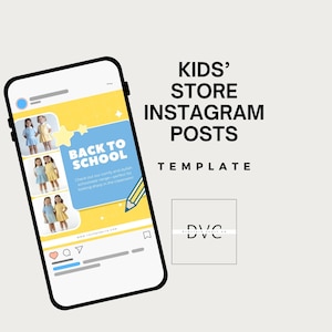 Kids Store Social Media Post Template: Customizable Designs (Digital Download)