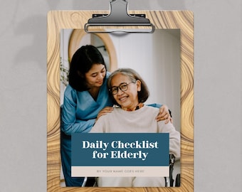 Elderly Care Daily Checklist PDF Printable Senior Care Routine Planner Caregiver Task List Home Health Monitoring Download PDF