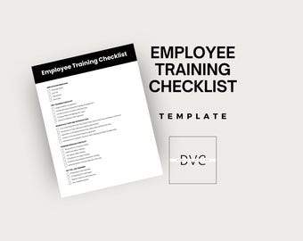 Employee Training Checklist Template | Customizable Onboarding Template for New Hires | Editable HR Resource for Effective Staff Training |