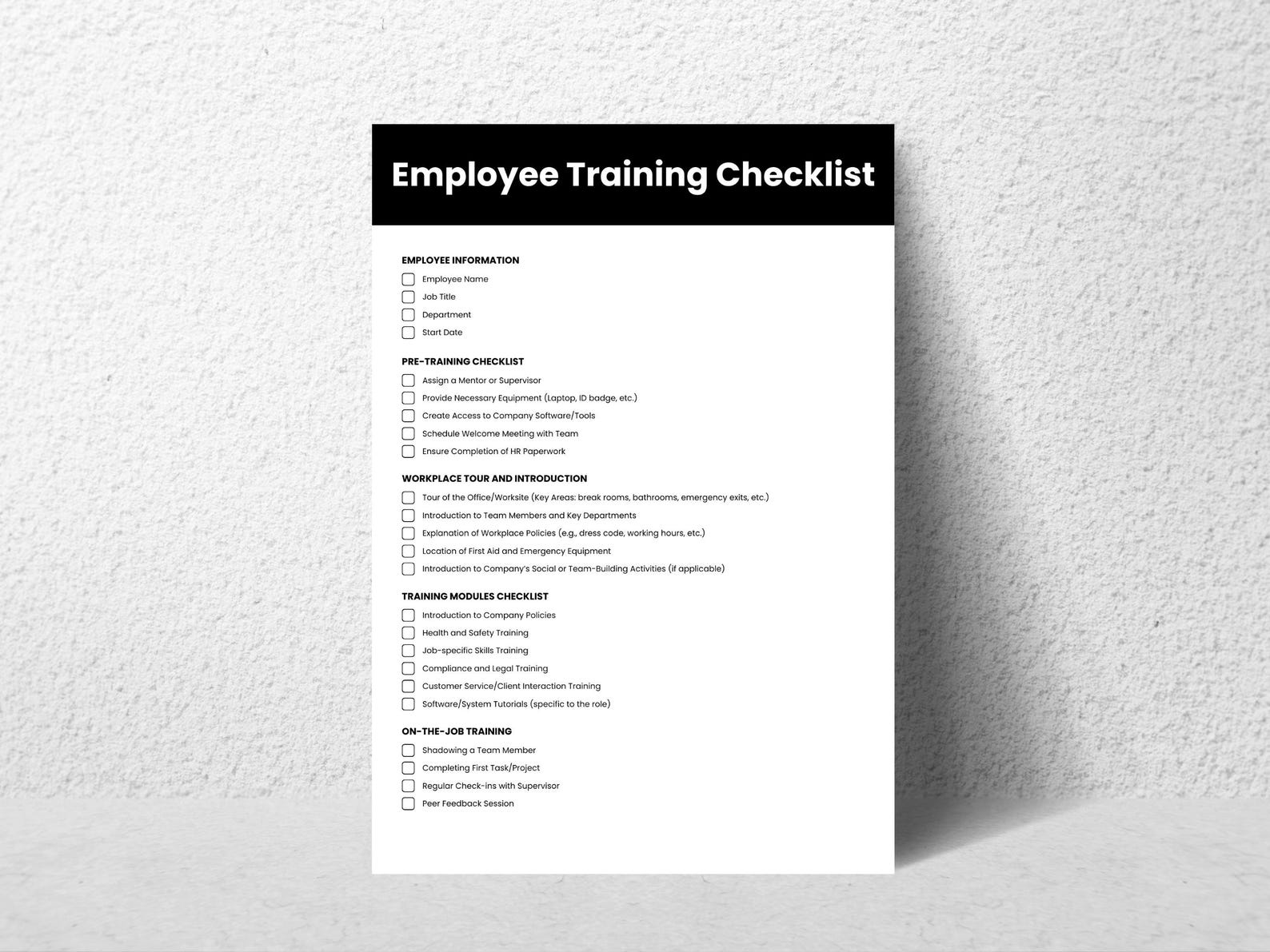 New Employee Training Checklist Canva Template Onboarding Process ...
