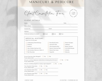 Nail Tech Forms Bundle Template Salon Onboarding Sheets for Nail Technician Client Intake Consent Policy Instant Download Editable in Canva
