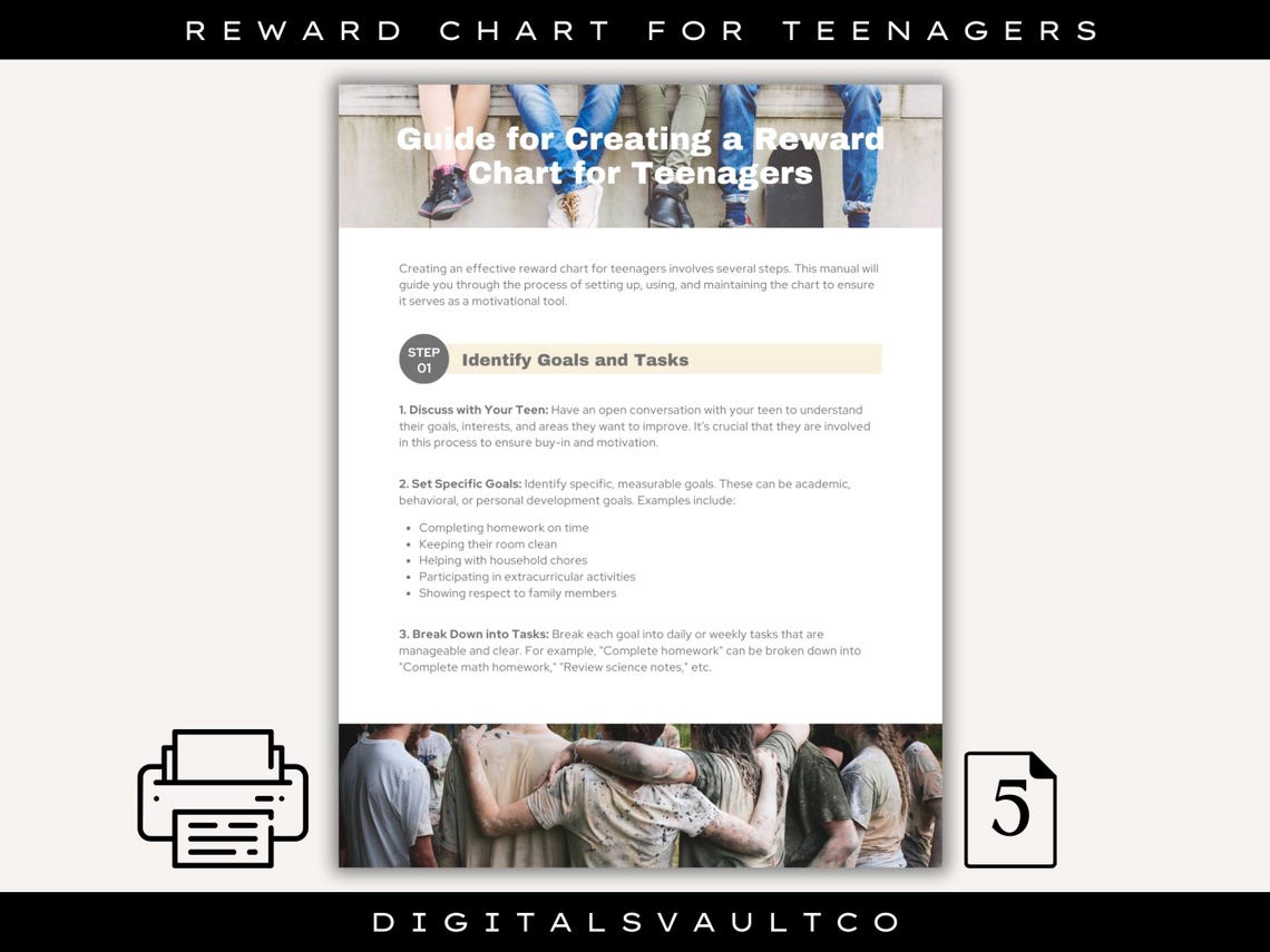 Teen Reward Chart Kit: Minimalist Printable Motivation System (PDF) - Etsy