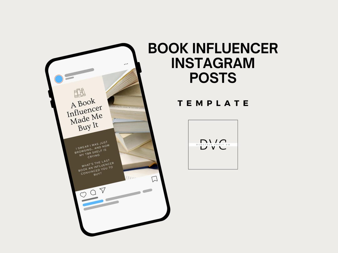 Book Influencer Instagram Template Aesthetic Reading Social Media Posts ...