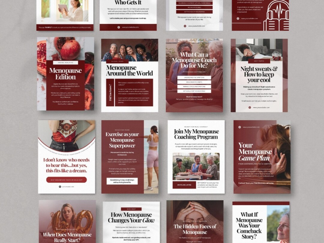 Menopause Instagram Canva Template Bundle for Coaches and Wellness ...